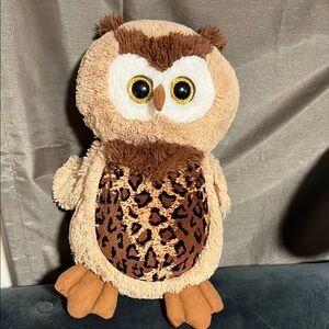 Plush Owl Home Accent in Brown and Tan